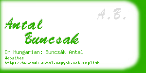 antal buncsak business card
