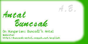 antal buncsak business card